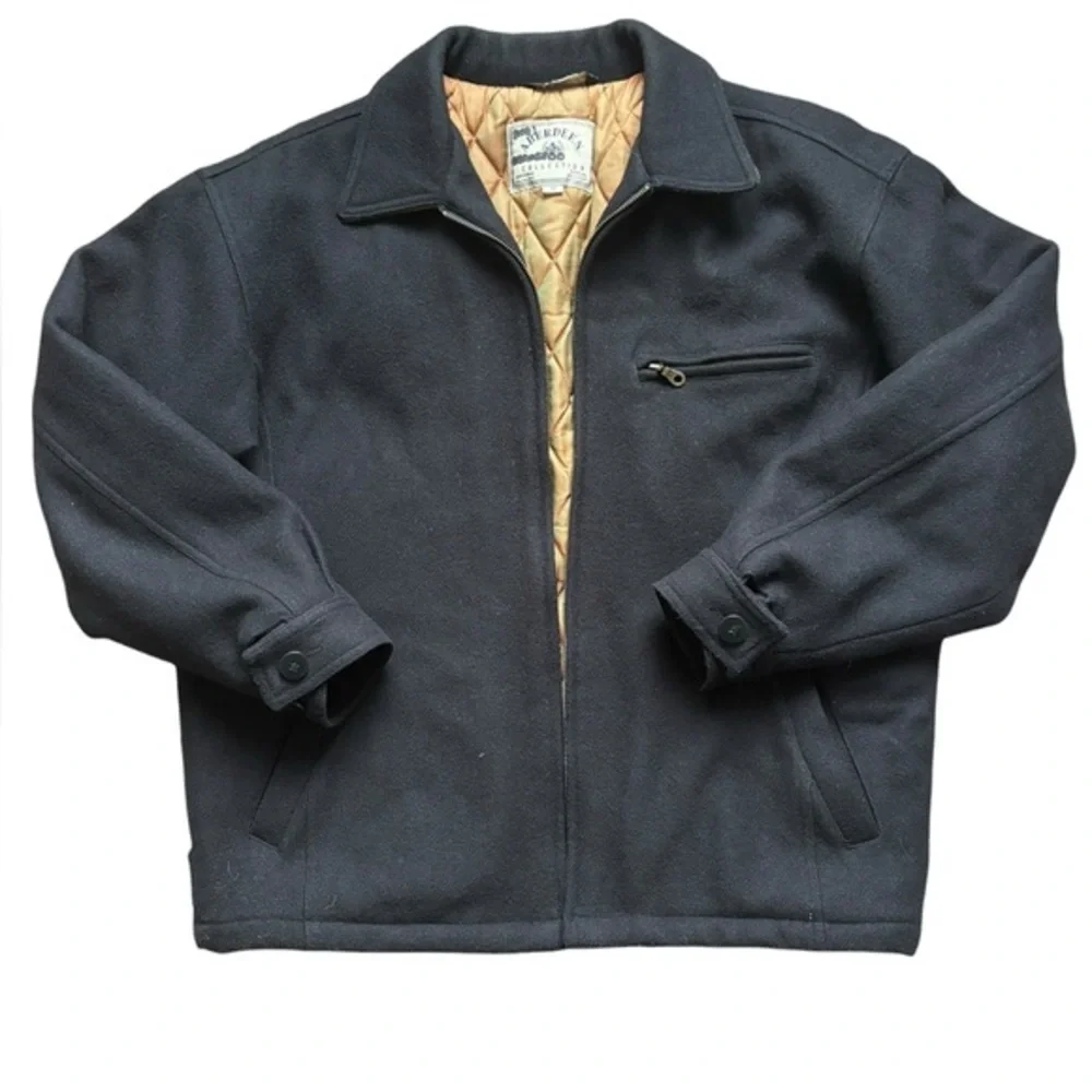 Aberdeen men’s recycled wool black jacket, size medium. - Picture 1 of 11